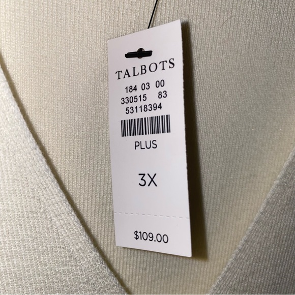 Talbots Poet Sleeve Sweater NWT Ivory - Picture 6 of 9